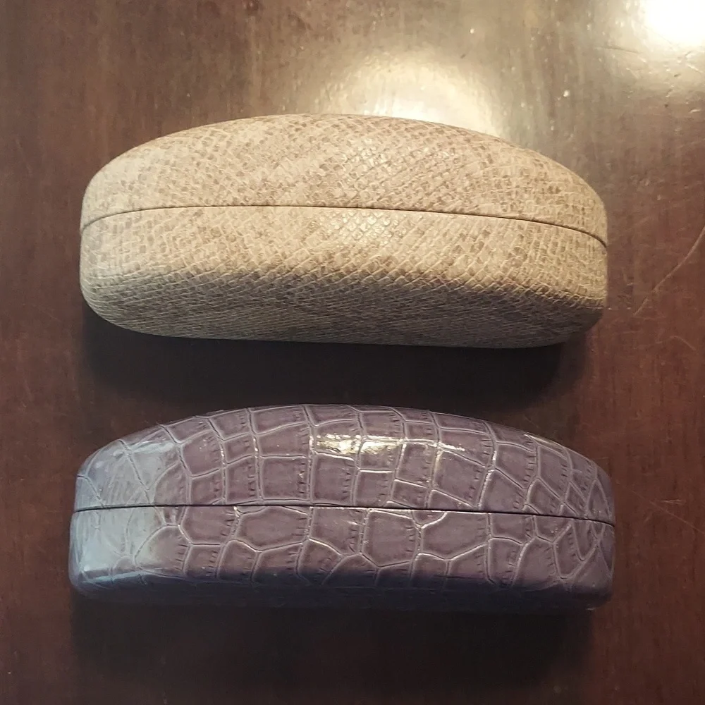 L. Durand Snakeskin and Crocodile Skin XL Hard Sunglasses Case Set EUC/NWOT!